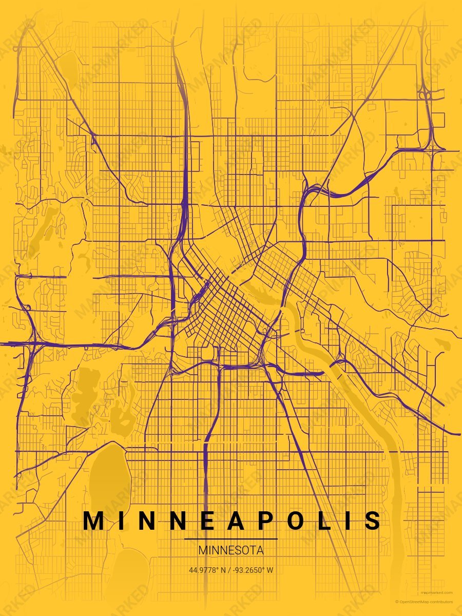Gold & Purple Nova style sample on Minneapolis