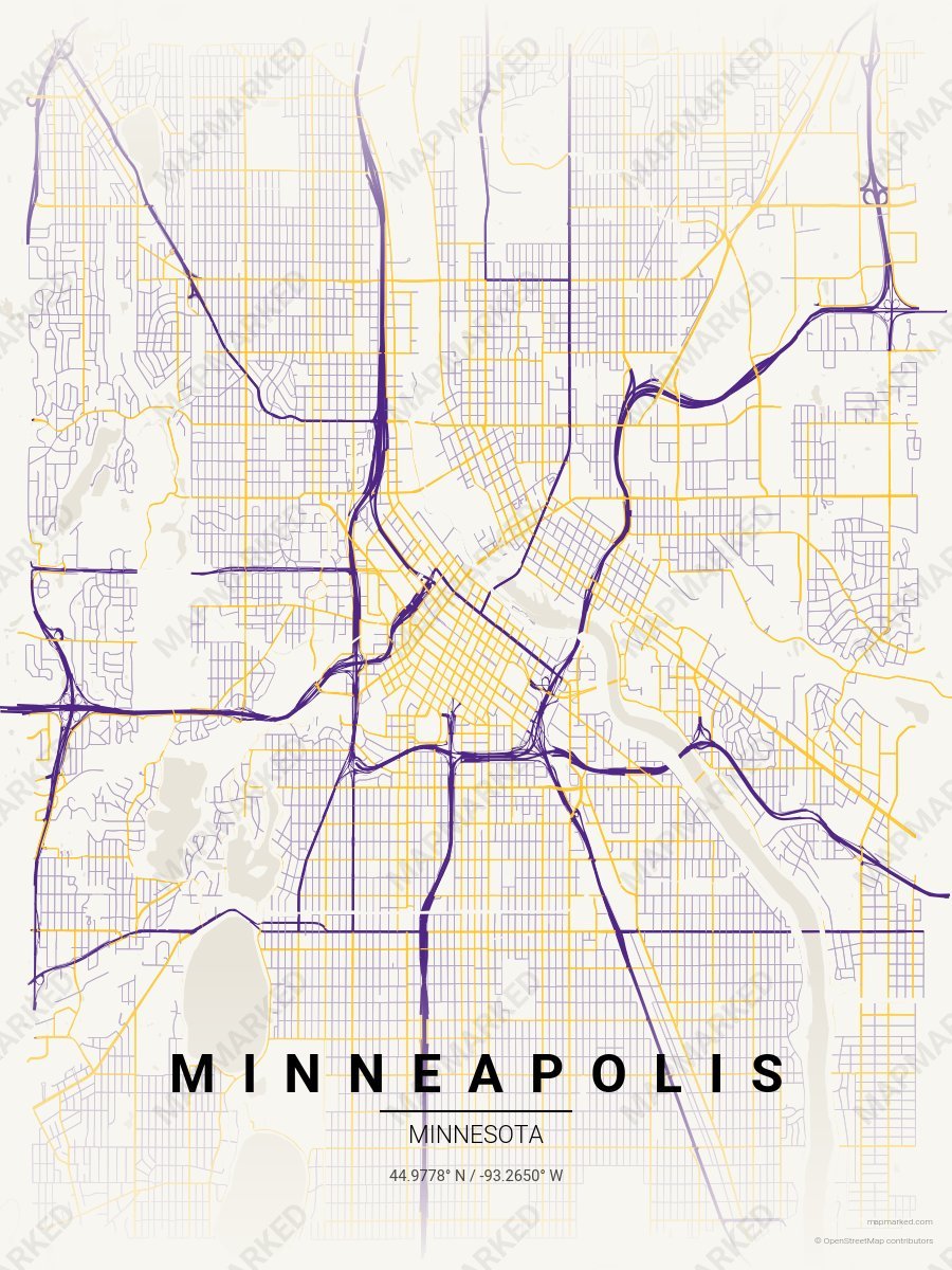 Cream & Purple Icon style sample on Minneapolis