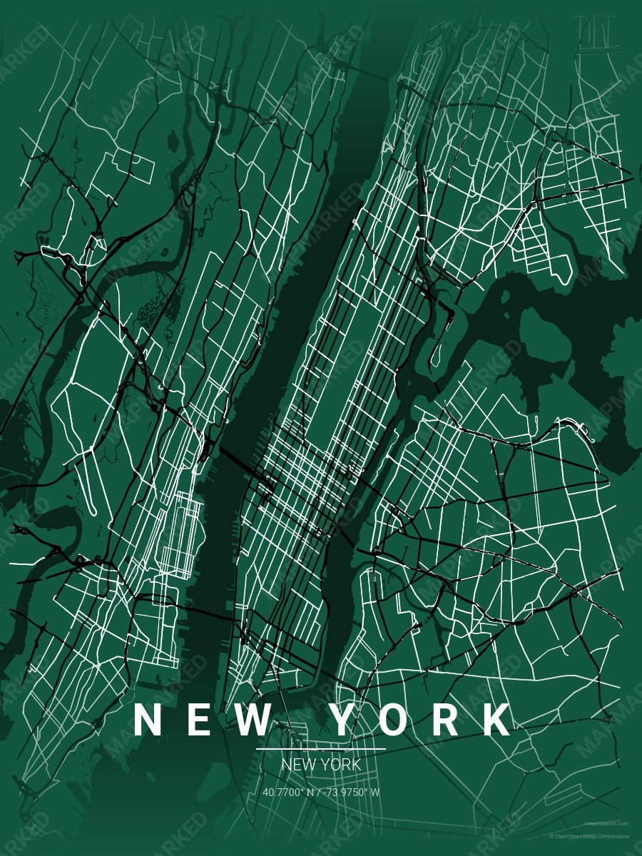 Green, Black & White Ethos style sample on New York New