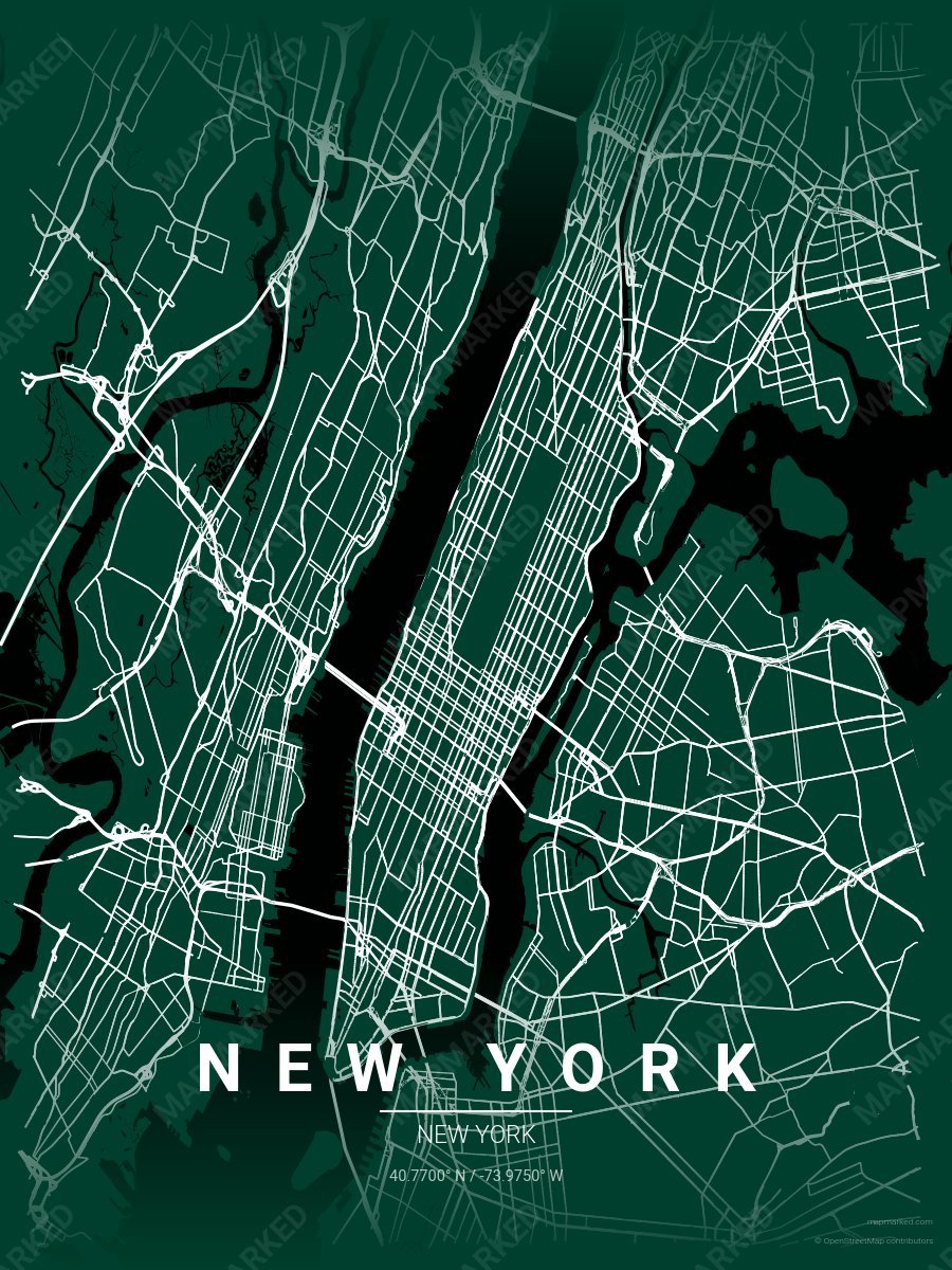 Green & White Nova style sample on New York New