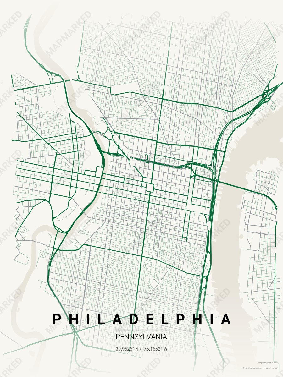 Cream, Green & Gray Prime style sample on Philadelphia