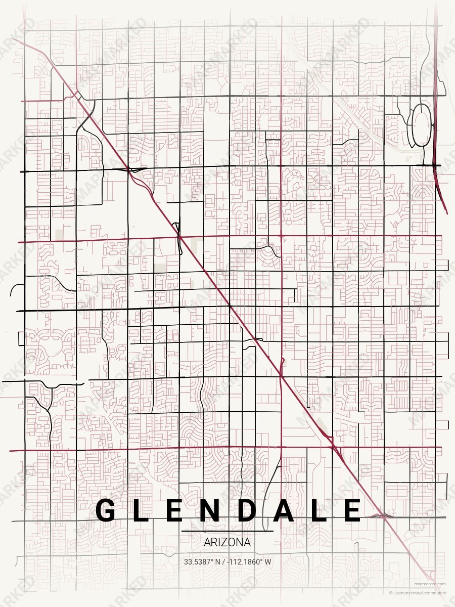 Cream, Crimson & Black Cadence style sample on Glendale