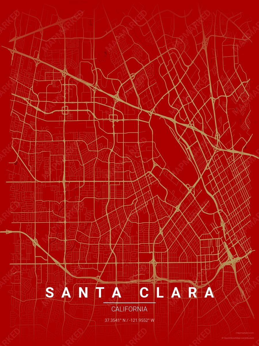 Red & Gold Atlas style sample on Santa Clara