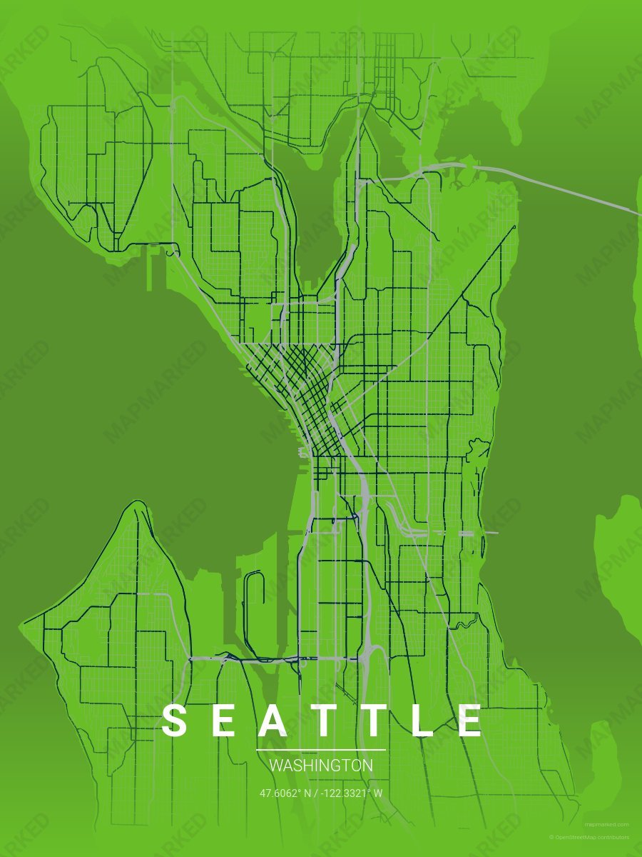 Green, Gray & Navy Aura style sample on Seattle
