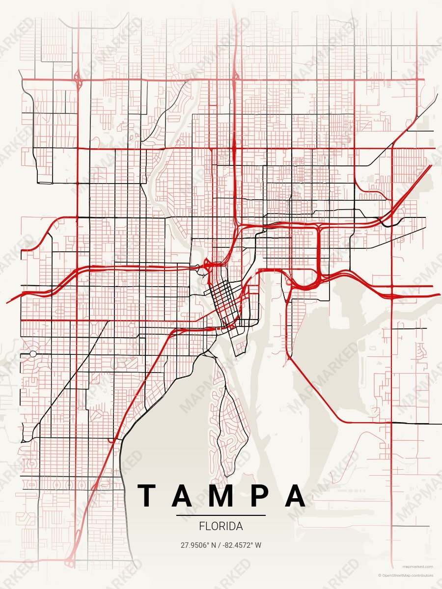Cream, Red & Black Heritage style sample on Tampa