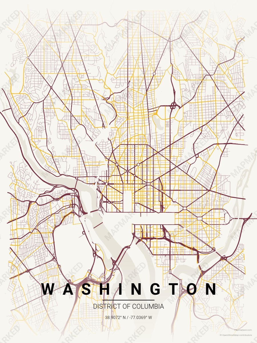 Cream & Burgundy Craft style sample on Washington District Of Columbia
