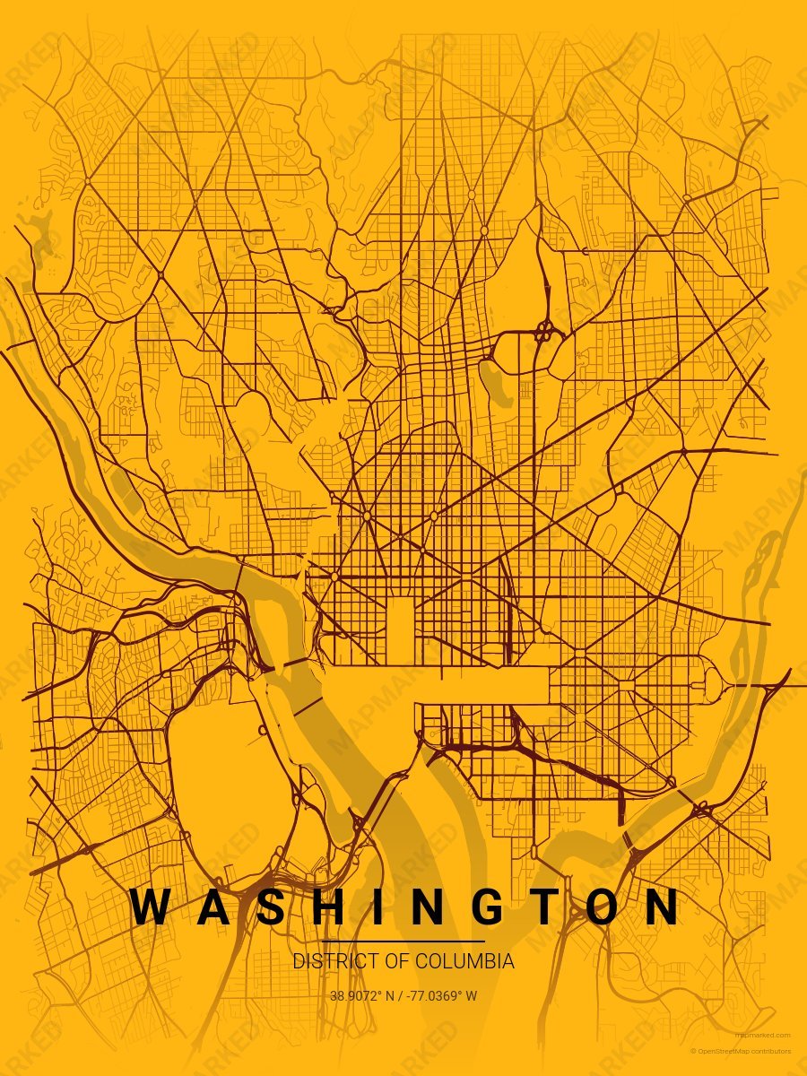 Gold & Burgundy Statement style sample on Washington District Of Columbia