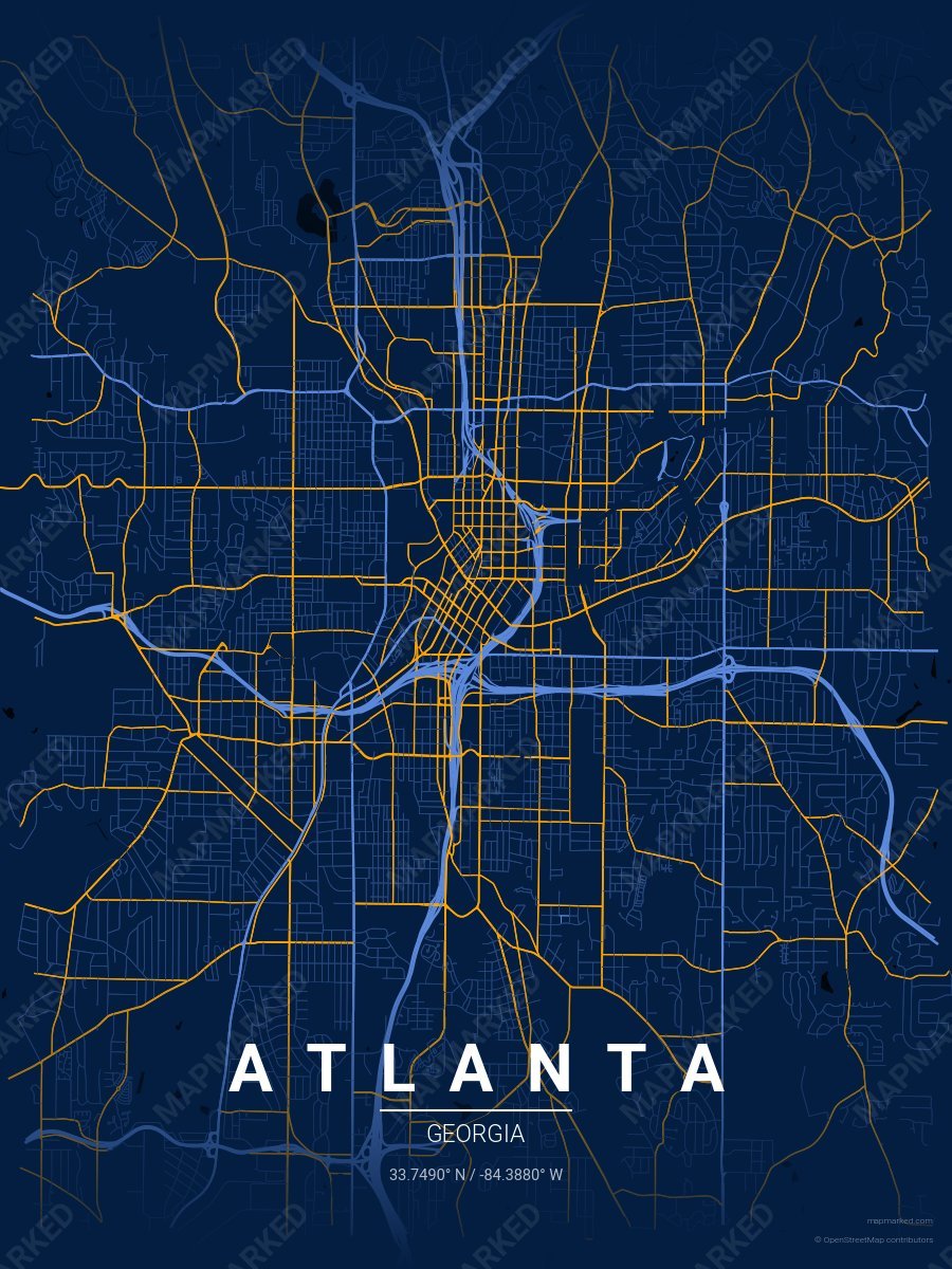 Blue, Blue & Gold Heritage style sample on Atlanta