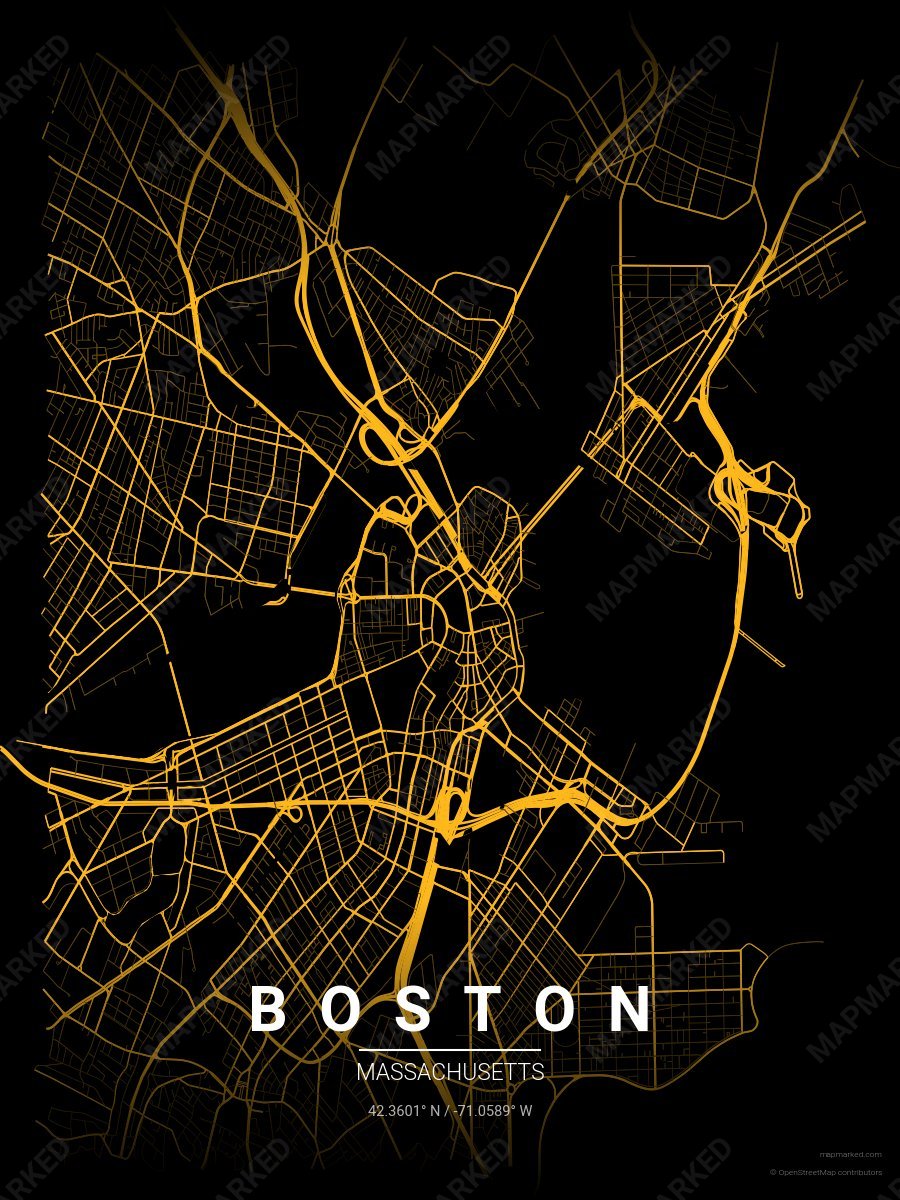 Black & Gold Motif style sample on Boston