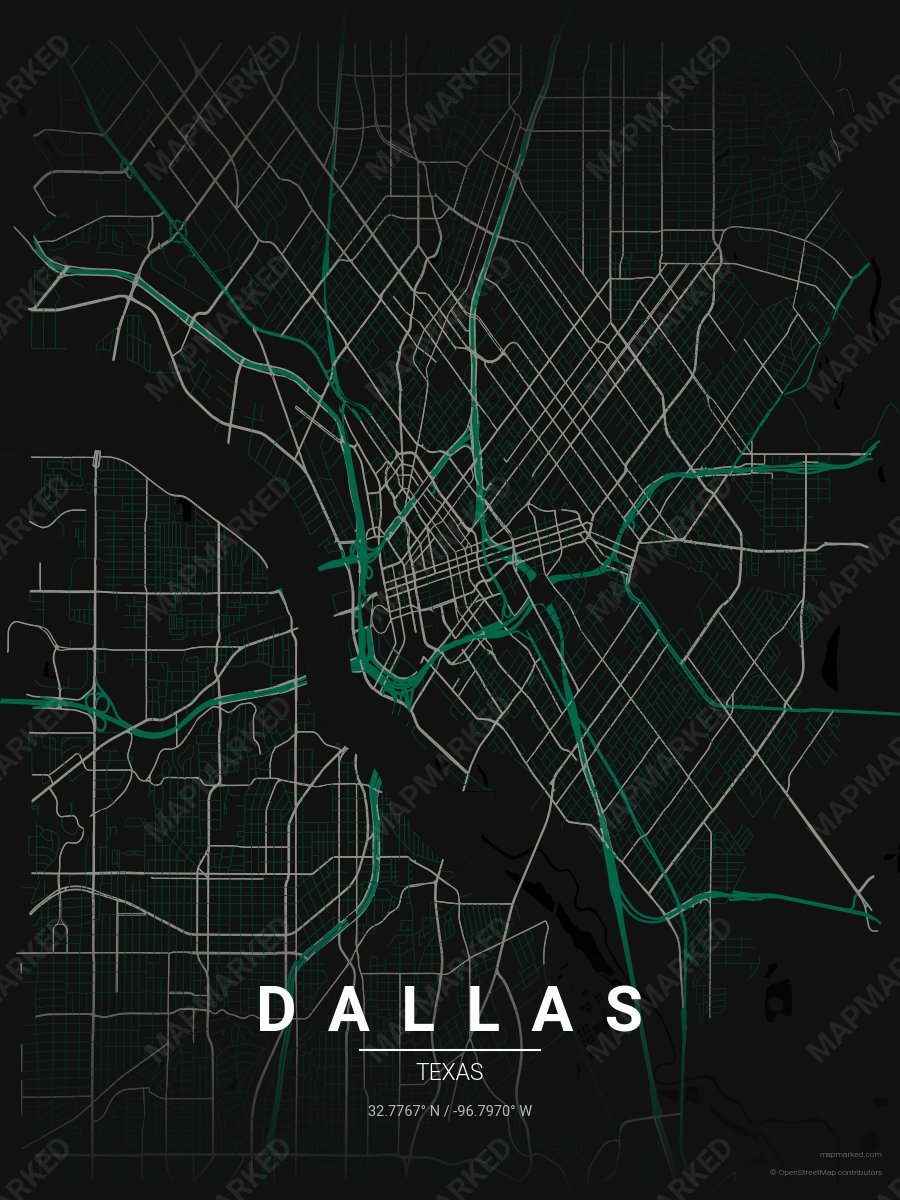 Black, Green & Silver Bold style sample on Dallas