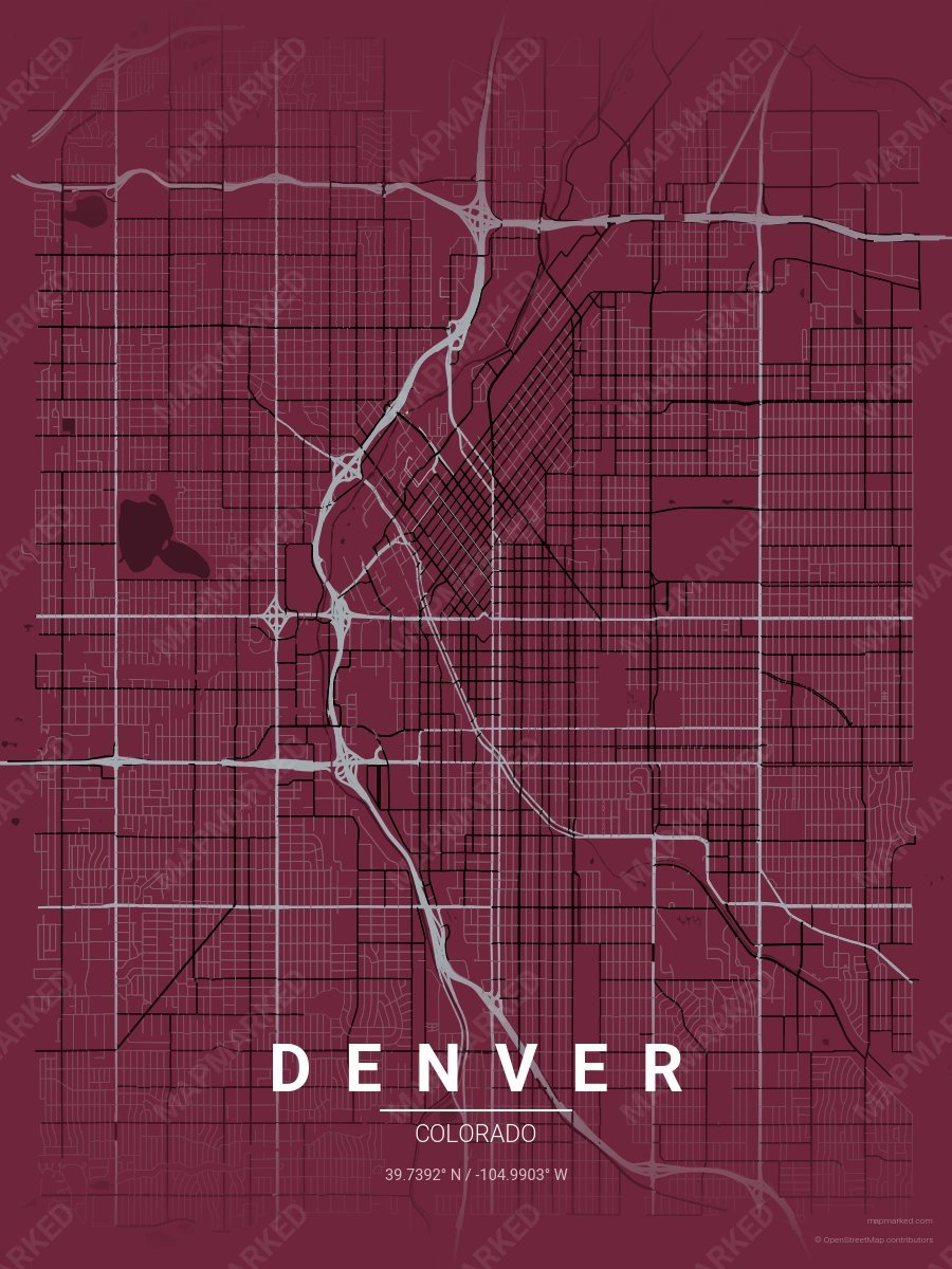 Burgundy, Silver & Black Aura style sample on Denver