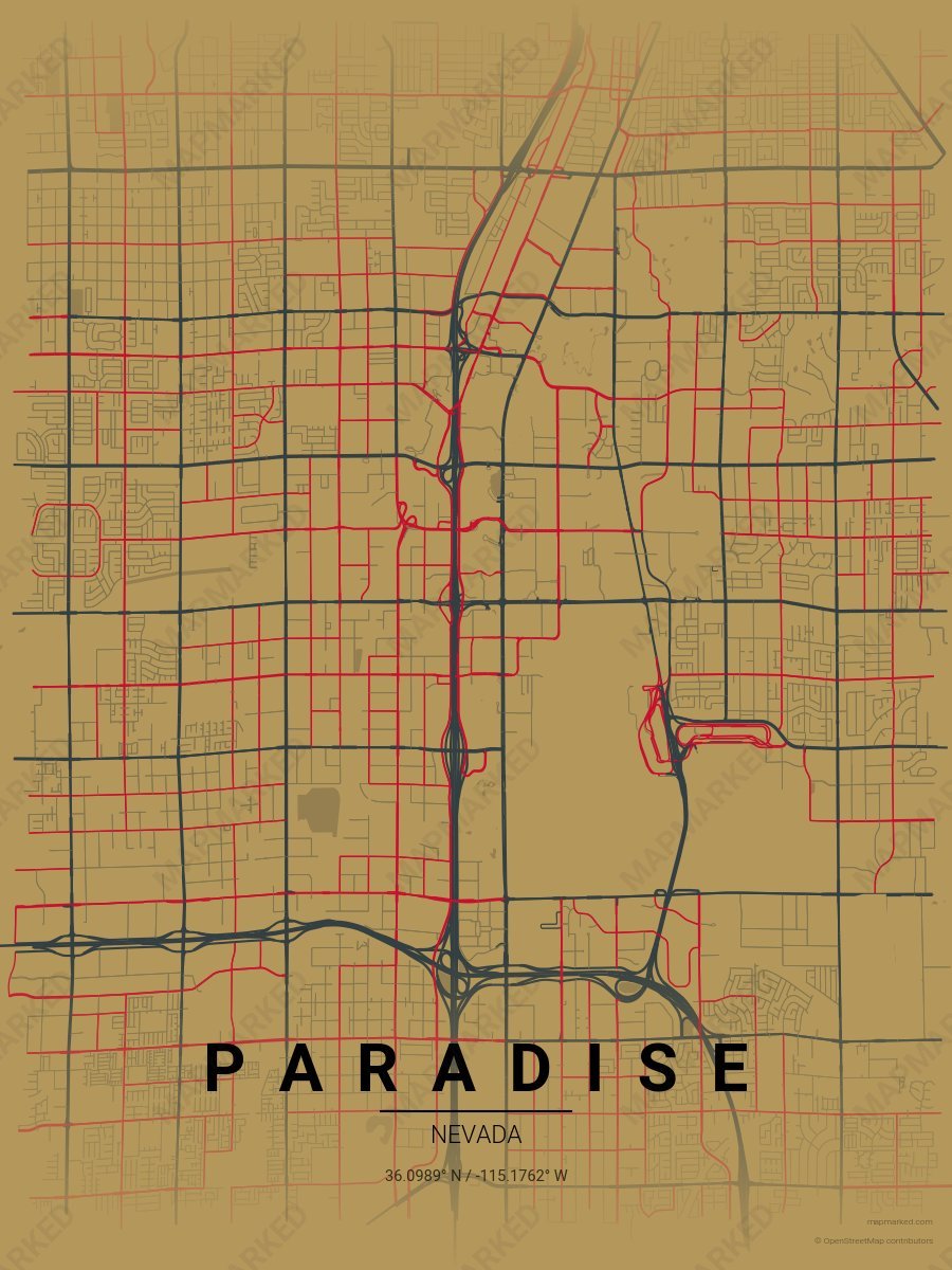 Gold, Gray & Red Nova style sample on Paradise