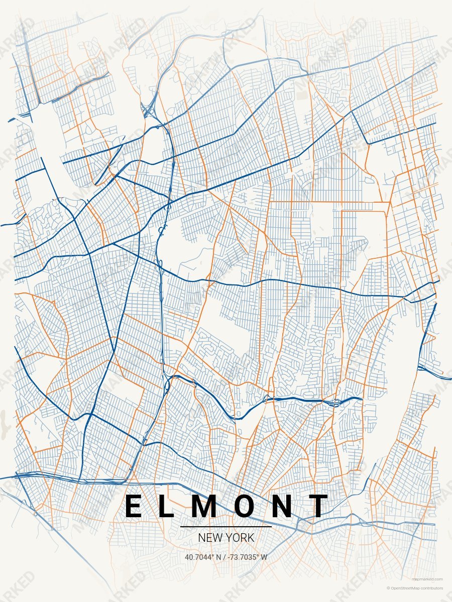 Cream & Blue Standard style sample on Elmont New