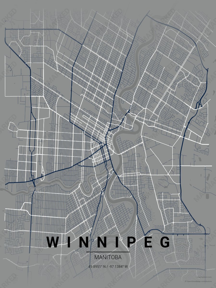 Silver, Navy & White Contrast style sample on Winnipeg Manitoba