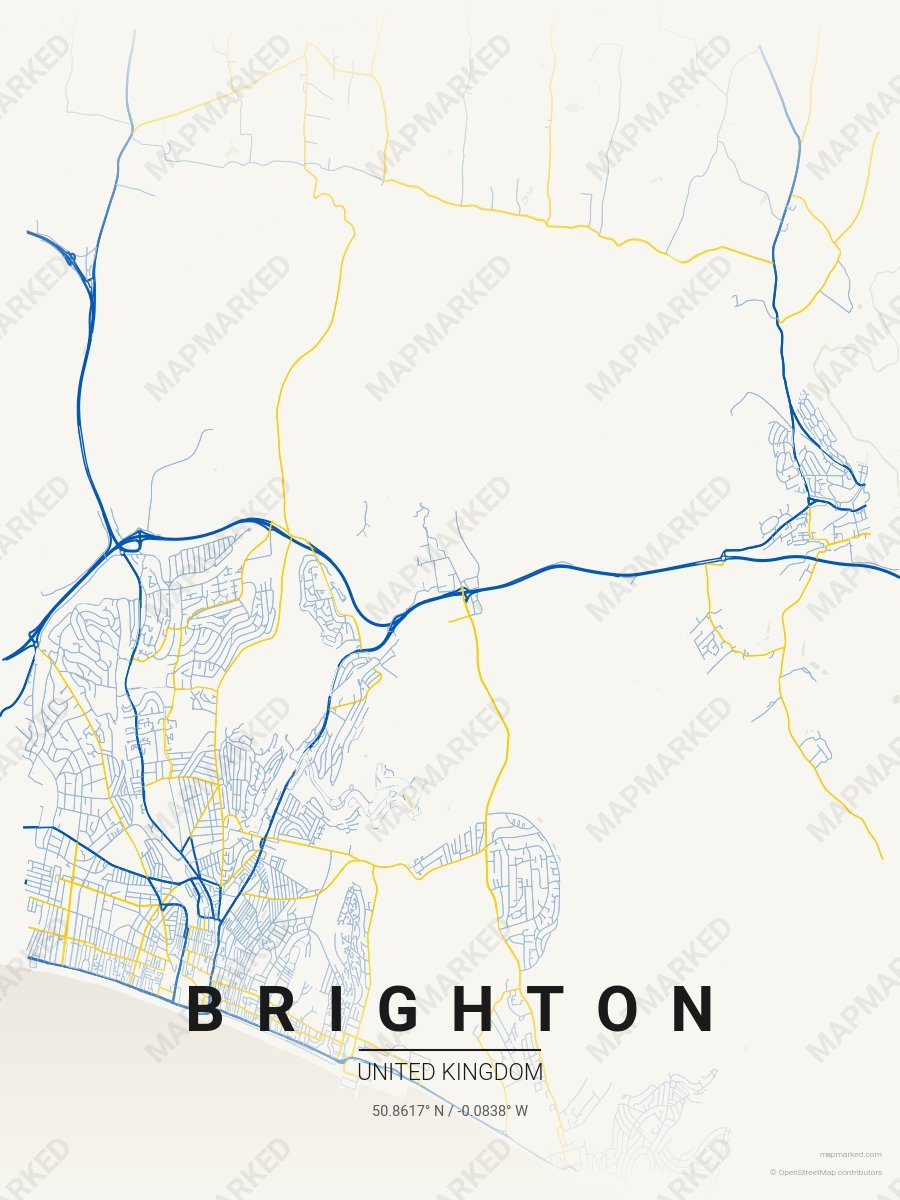 Cream, Blue & Yellow Range style sample on Brighton Gb