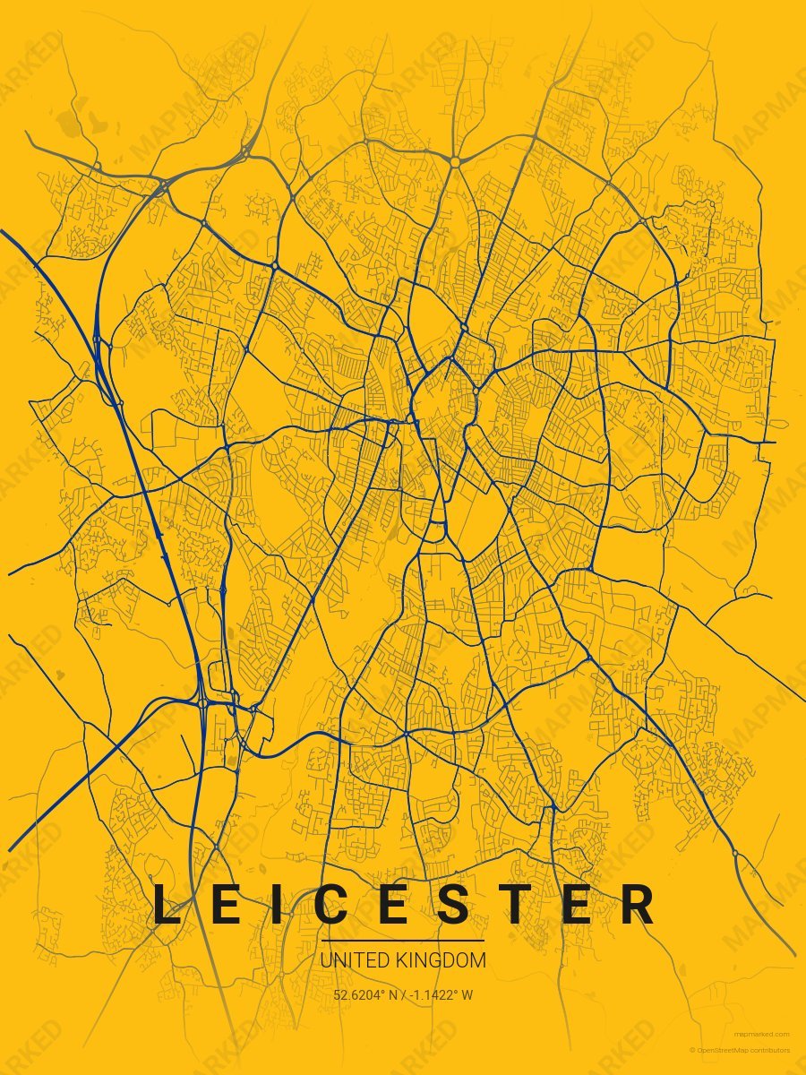 Gold & Blue Range style sample on Leicester Gb