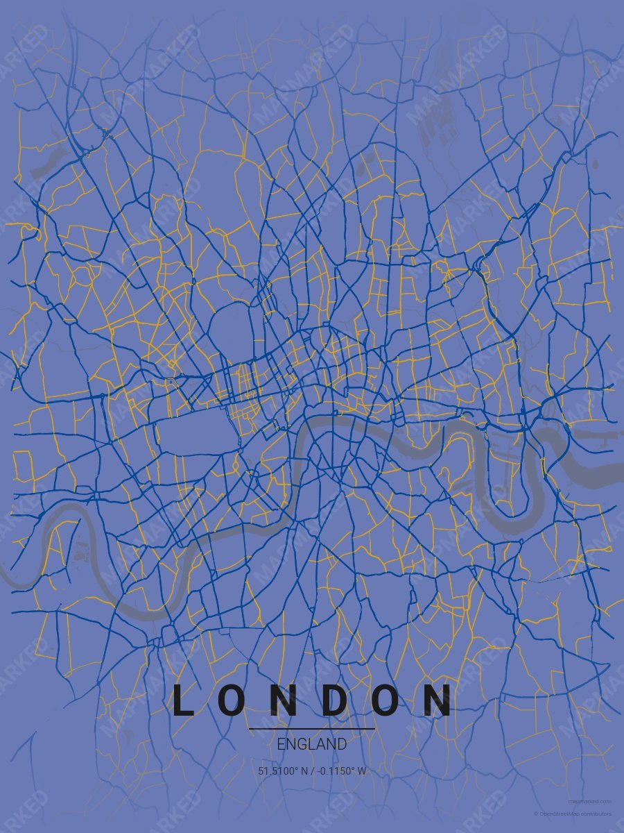 Light Blue, Blue & Gold Contrast style sample on London Gb