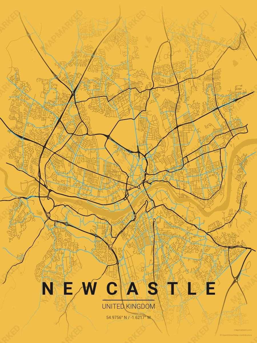 Gold, Black & Blue Nova style sample on Newcastle Gb