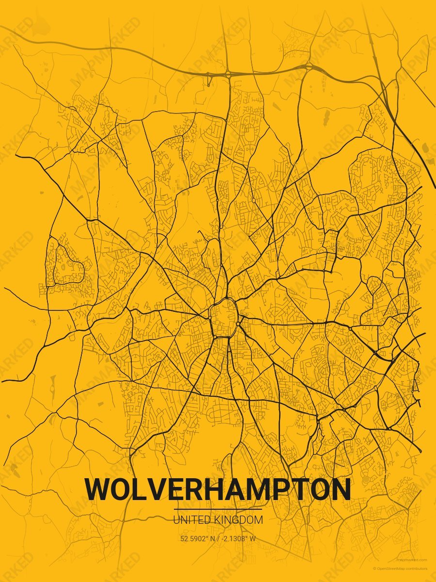 Yellow & Black Heritage style sample on Wolverhampton Gb
