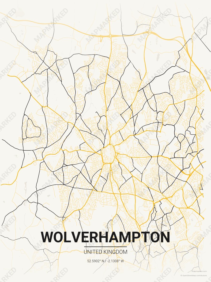 Cream, Yellow & Black Signature style sample on Wolverhampton Gb