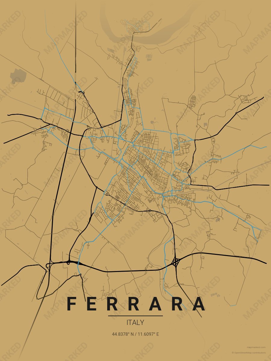 Gold, Black & Blue Craft style sample on Ferrara It