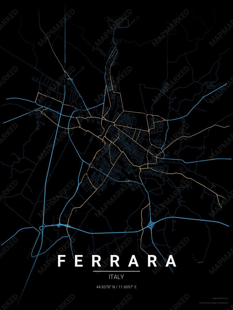 Black, Blue & Gold Range style sample on Ferrara It