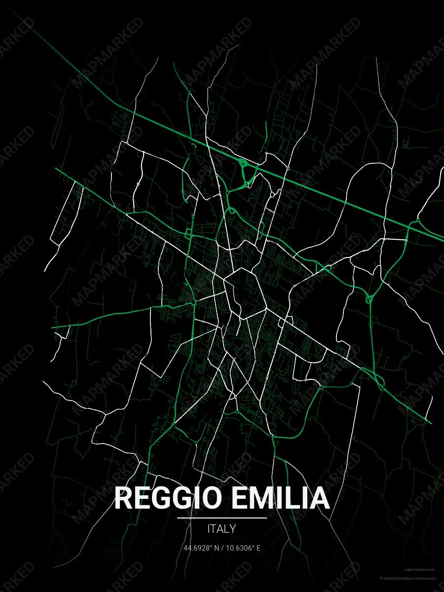 Black, Green & White Range style sample on Reggio Emilia It