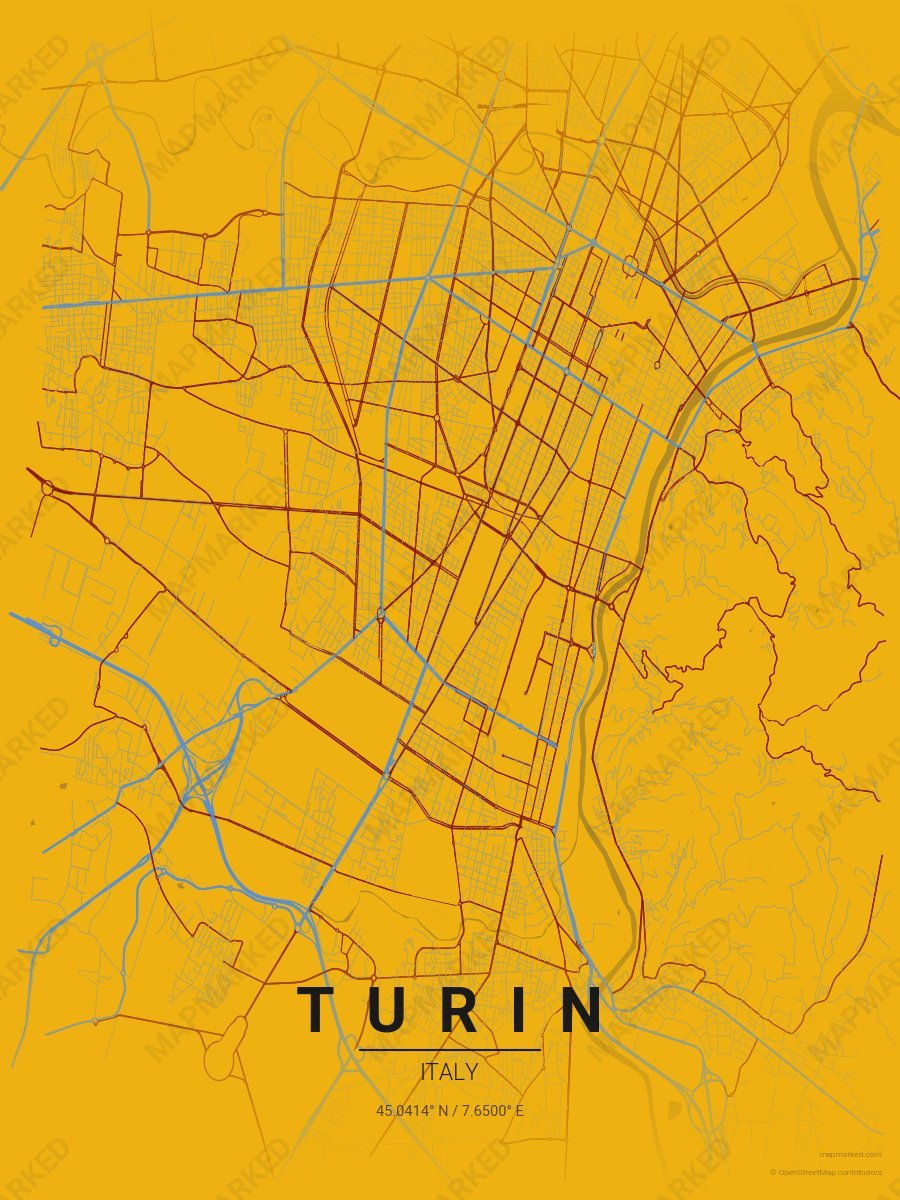 Yellow, Blue & Red Statement style sample on Turin It