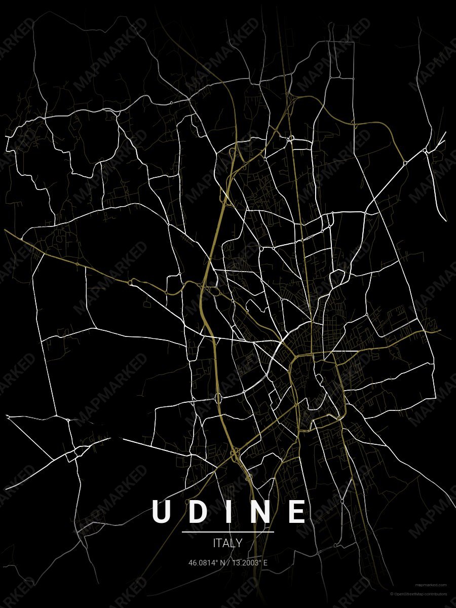 Black, Gold & White Bold style sample on Udine It