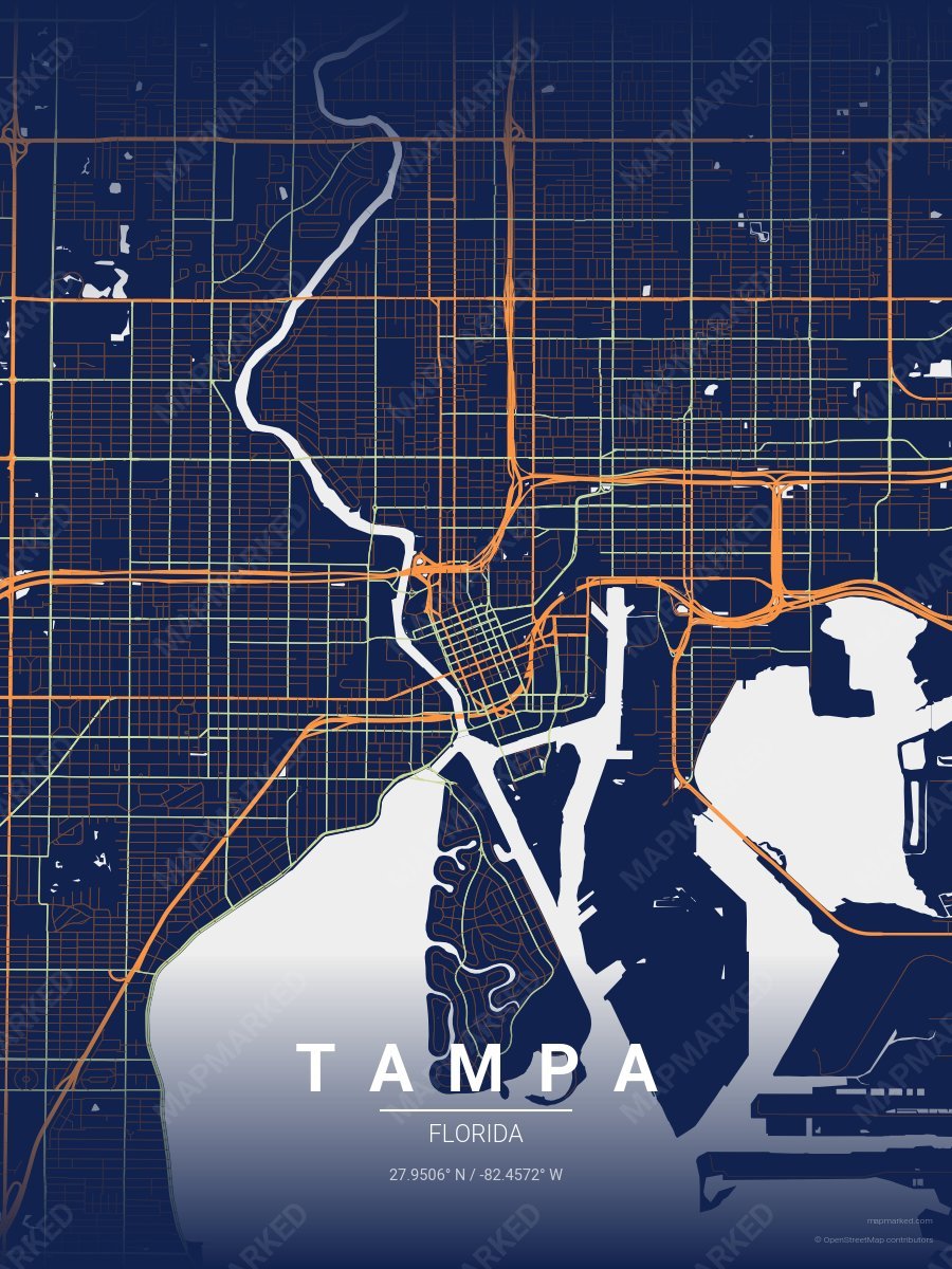 Pumpkin Navy style sample on Tampa